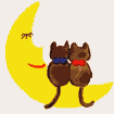 Cliquer sur l'image pour accder  Ta vie  (2 chats sur croissant de lune.gif)